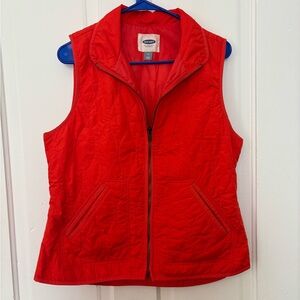 Old Navy Women's Orange Quilted Zip Vest